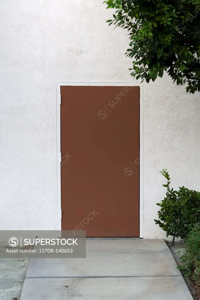 A plain brown door