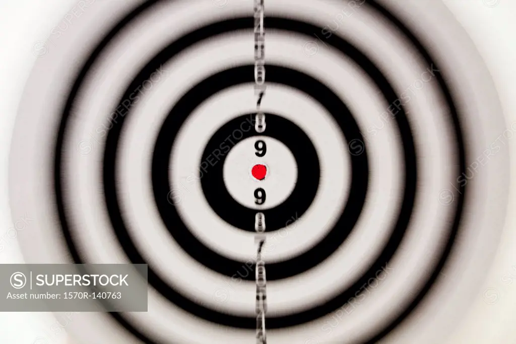 A target with a blurred focus except in the bull's eye