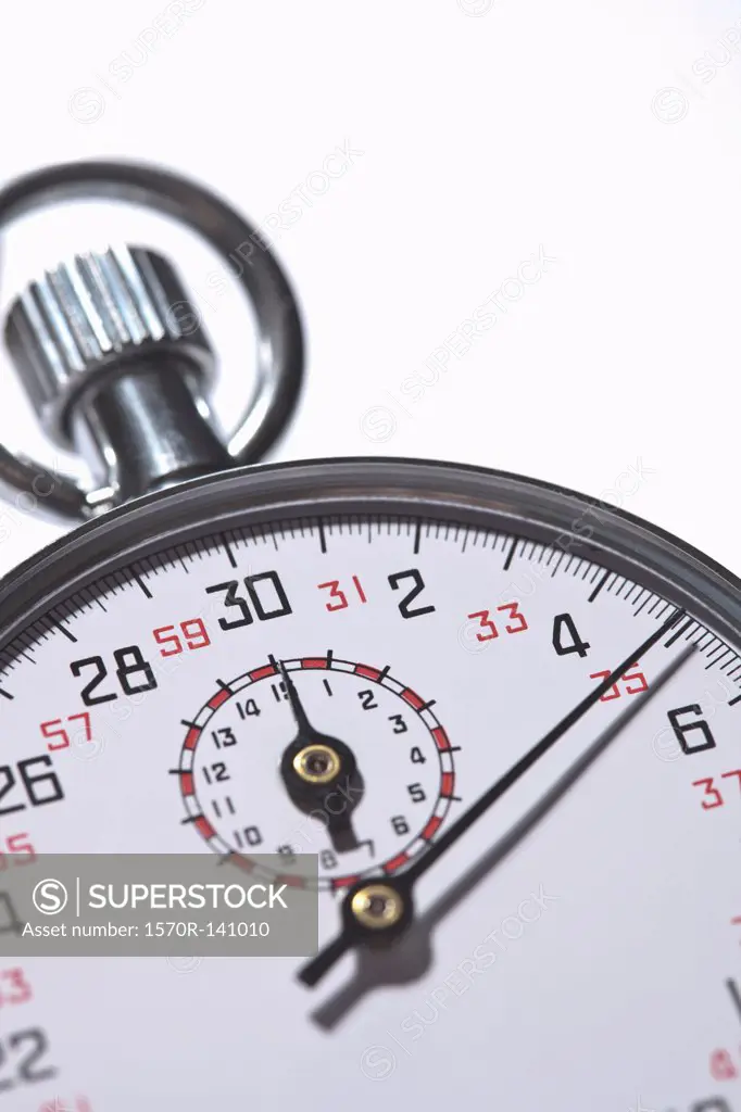 A moving stopwatch, close-up