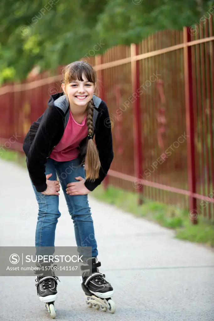 Portrait of a girl on rollerblades