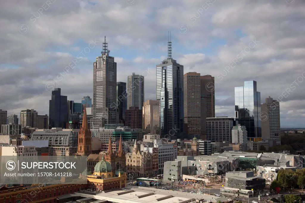 Skyline of Melbourne financial district