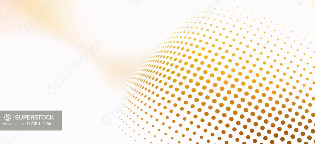Diminishing dot pattern against a white background
