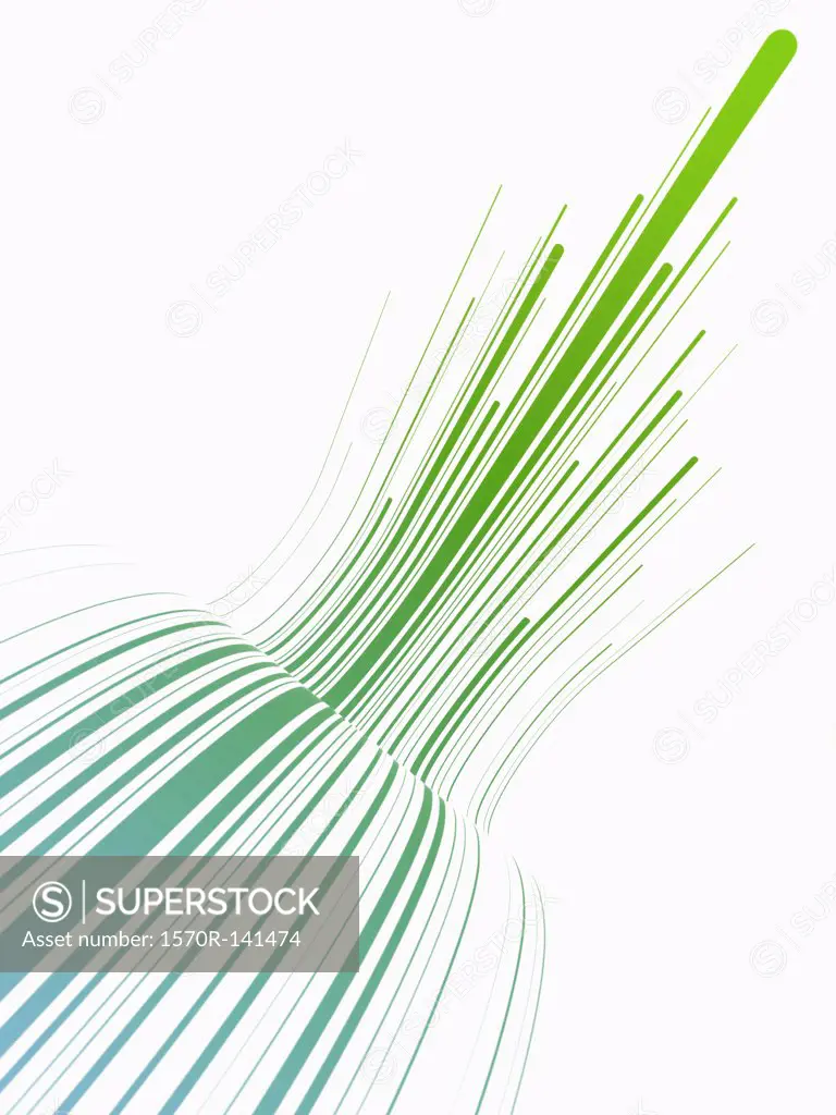 Curved green lines against a white background