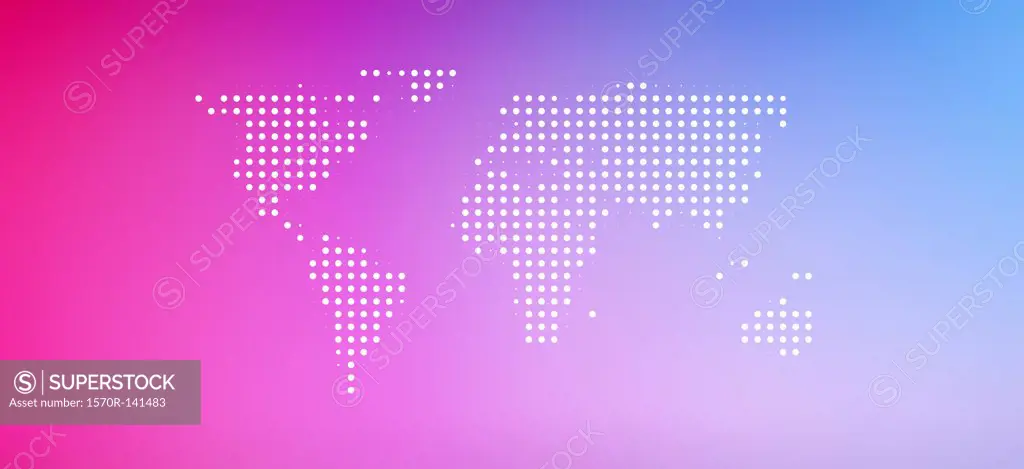 World map in dots against an abstract background