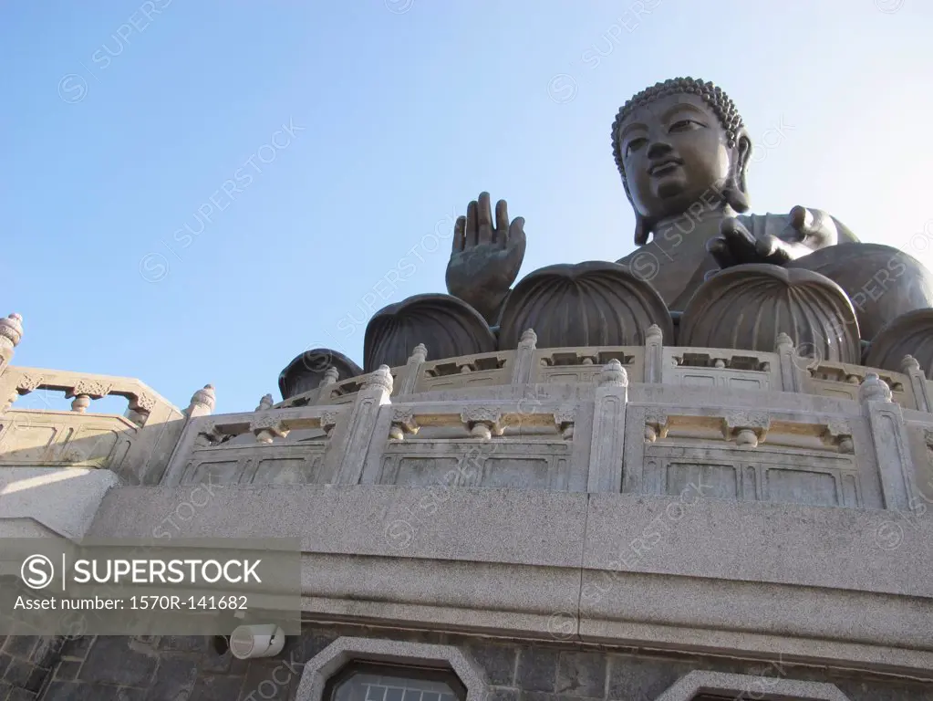 Tian Tan Buddha, or ""Big Buddha"" located on Lantau Island in Hong Kong