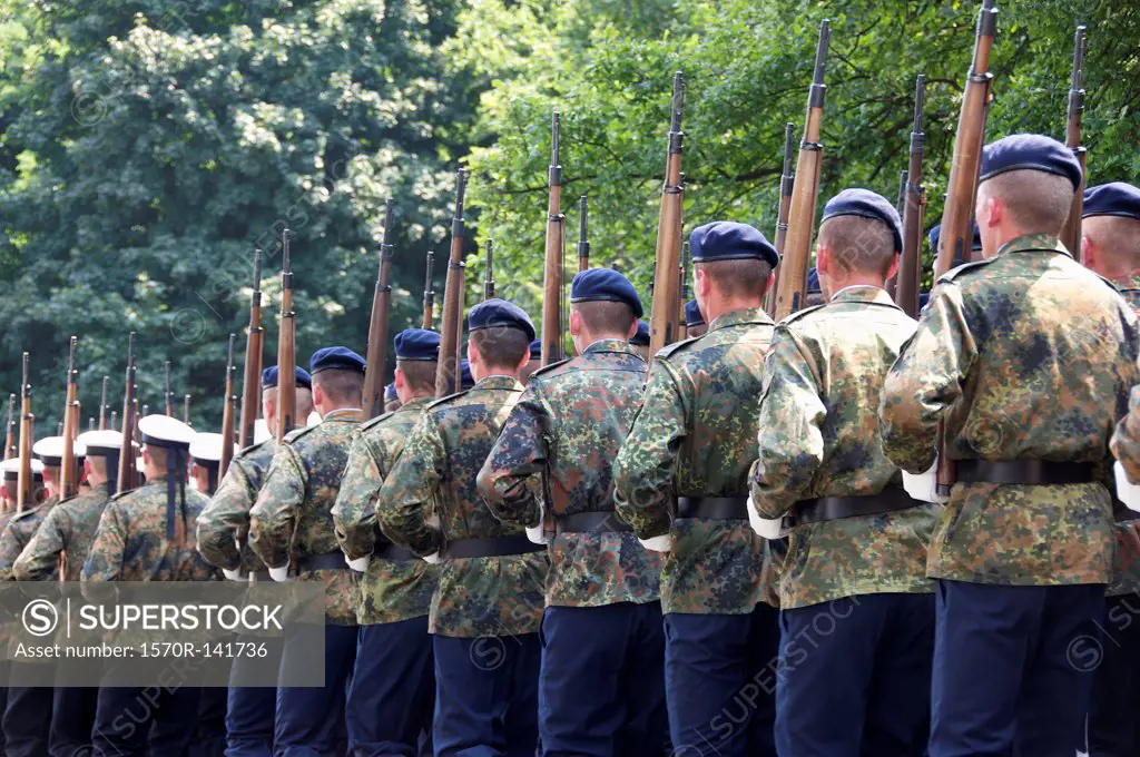 German Bundeswehr parading