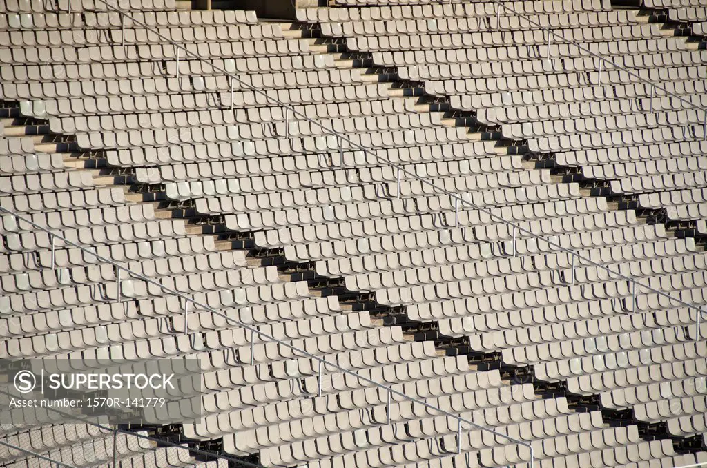 Rows of empty seats in sport stadium