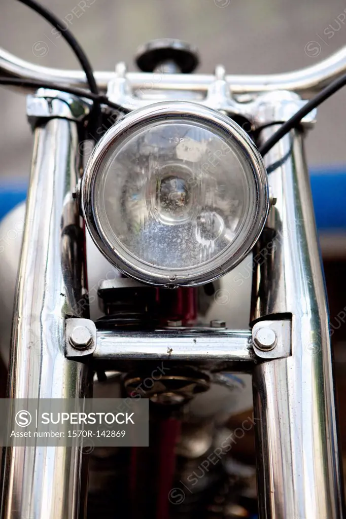 Head light on motorcycle