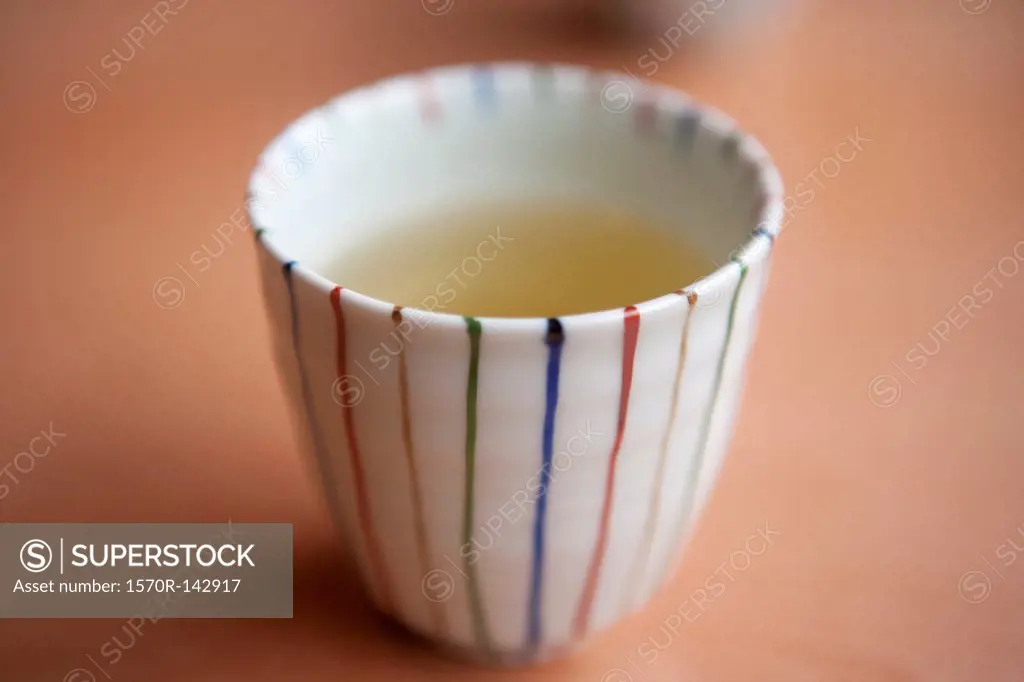 Japanese tea cup of green tea