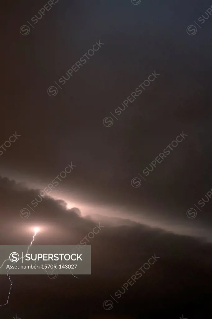 Forked lightening in a stormy sky