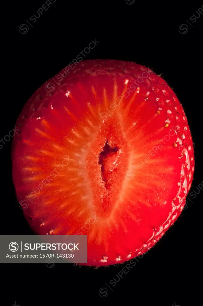 A suggestively shaped cross section of a strawberry