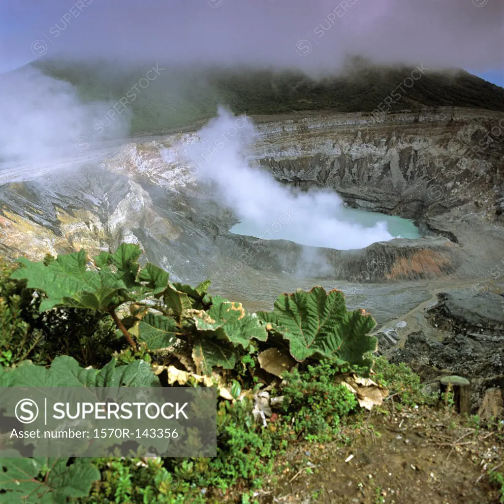 Steam rising from Poas Volcano, Alajuela, Costa Rica