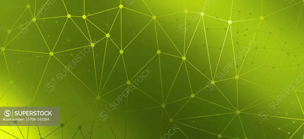 Multiple lines connected by dots against a green background