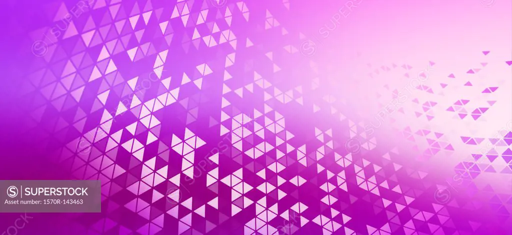 A pattern of triangles on a violet background