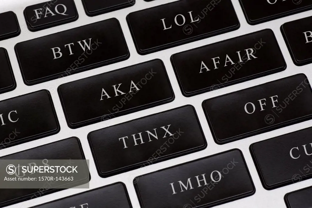 Computer keypad of acronym buttons