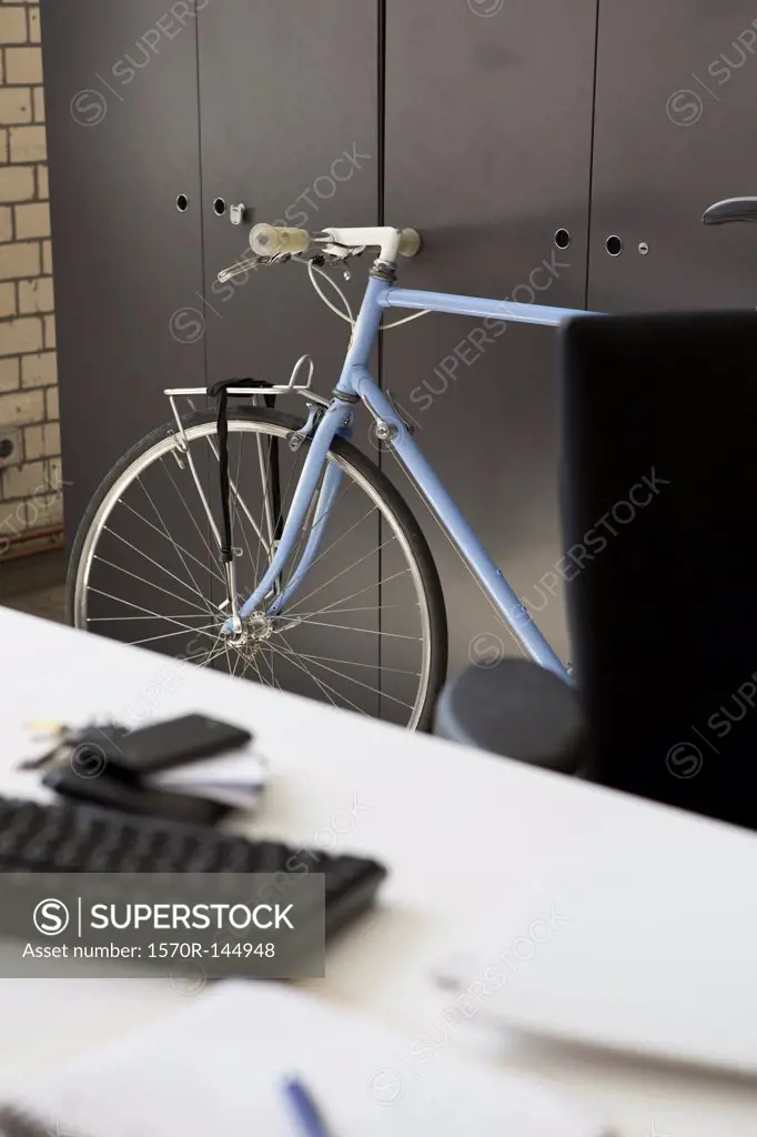 Bicycle at office table