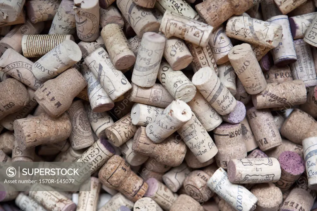 Full Frame of wine corks, close-up
