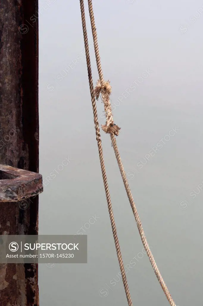 Frayed rope, close-up