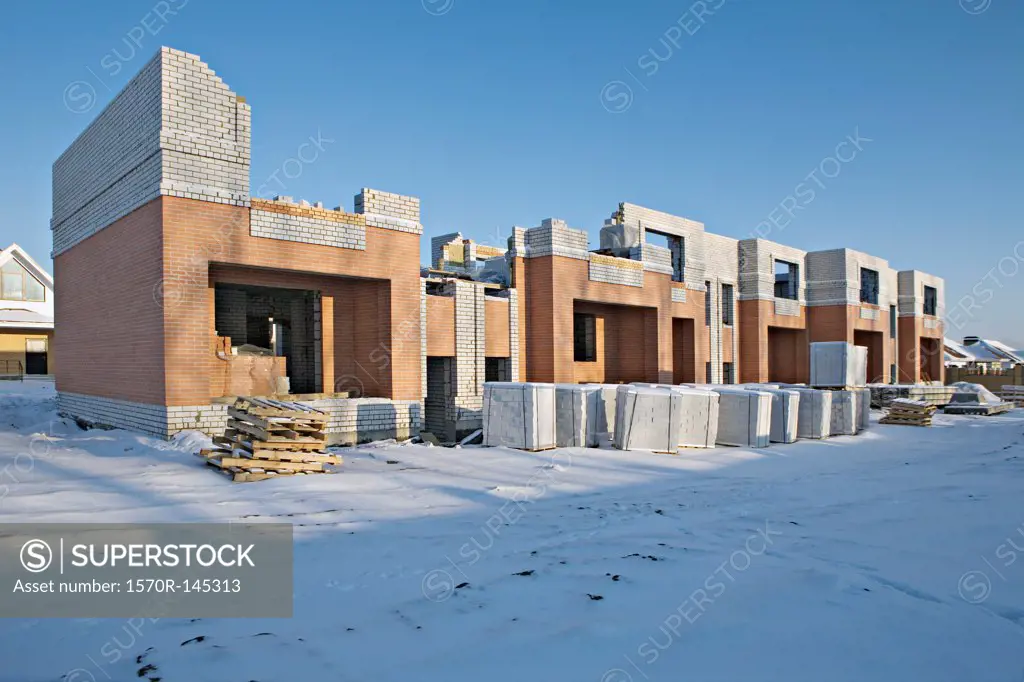 Construction site at winter
