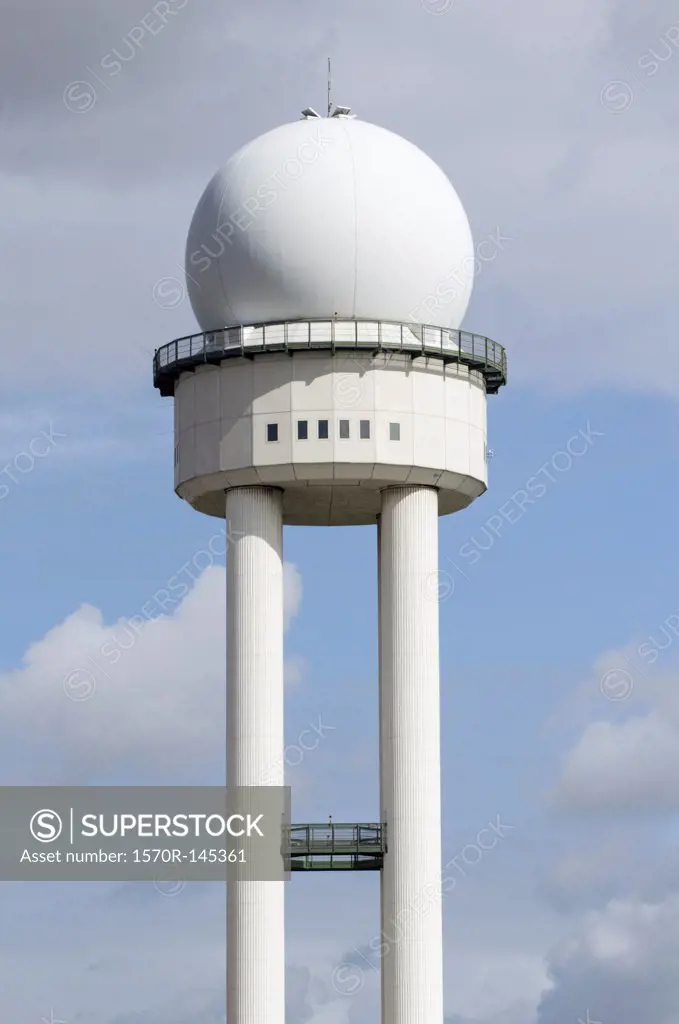 Air traffic control radar dome tower, Tempelhof Airport, Berlin, Germany