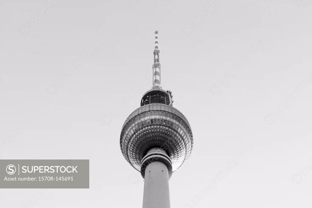 Low angle view, Alexanderplatz Television Tower, Berlin, Germany
