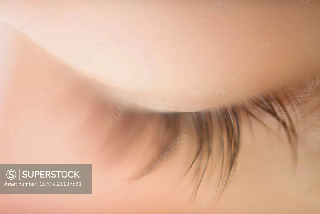 Extreme close-up of closed eye