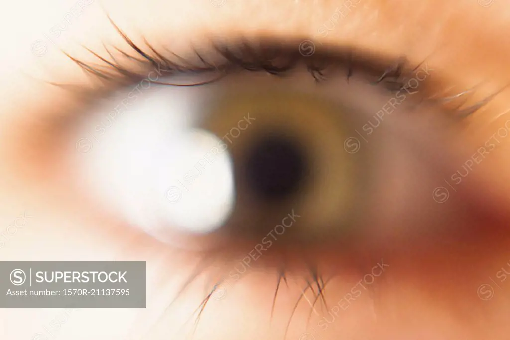 Defocused image of woman's eye