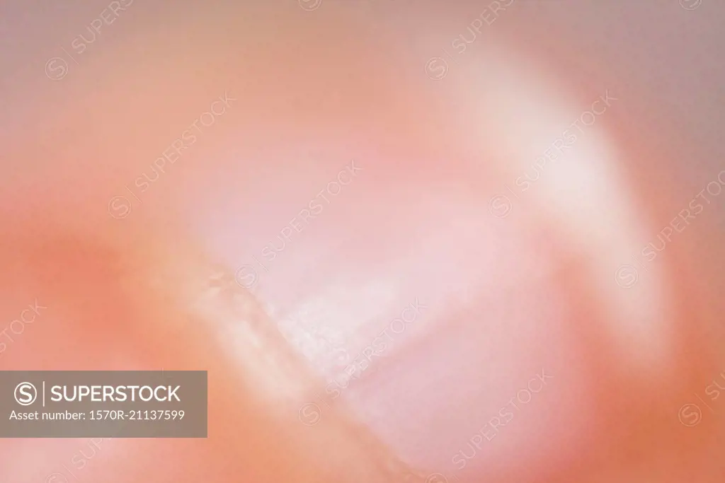 Macro shot of woman's fingernail