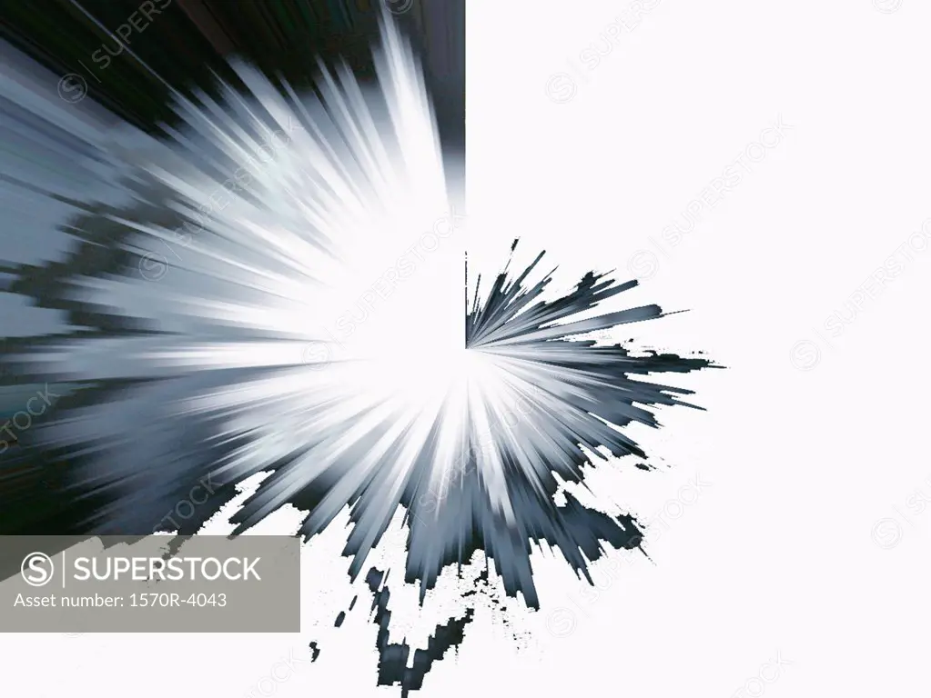 abstract black and white starburst form