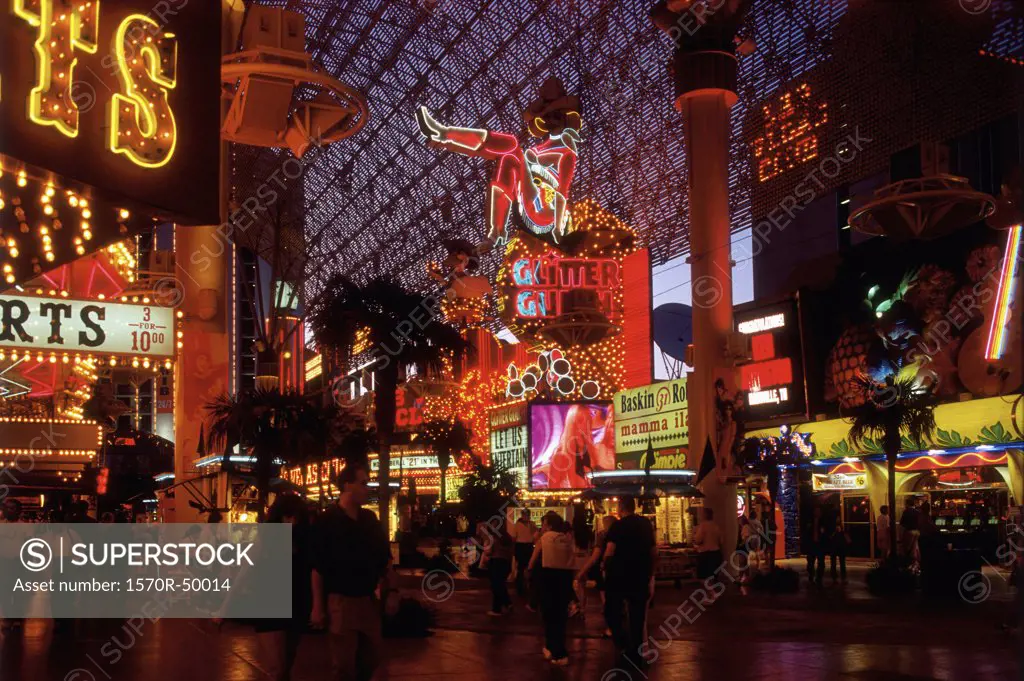 Las Vegas, Nevada, USA, Las Vegas walkway at night