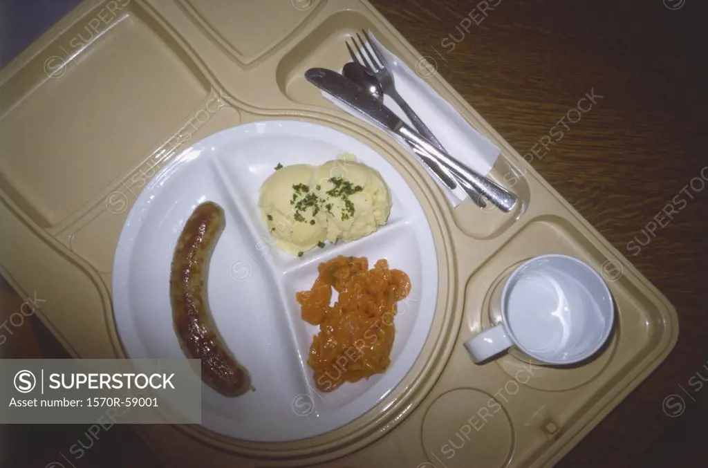 A tray of hospital food
