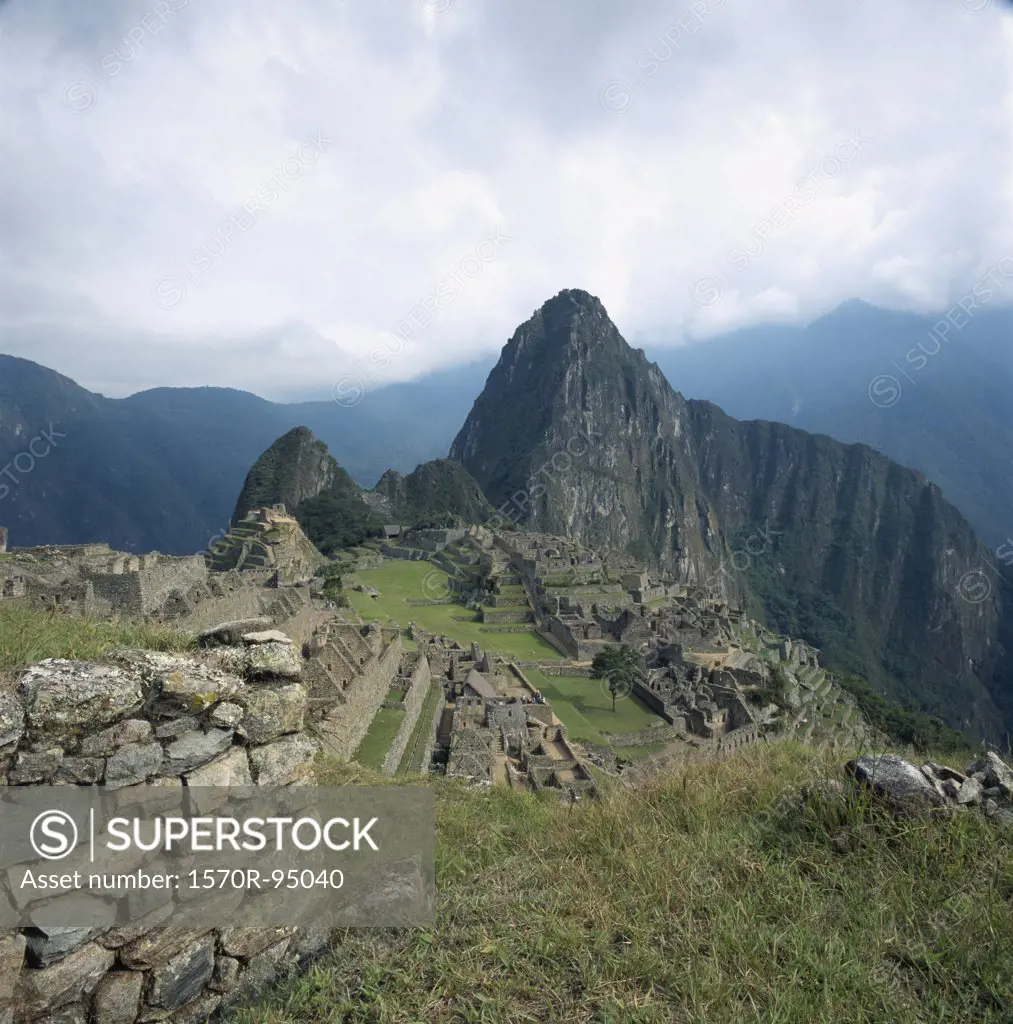 Incan ruins at Machu Picchu, Andes Mountains, Peru