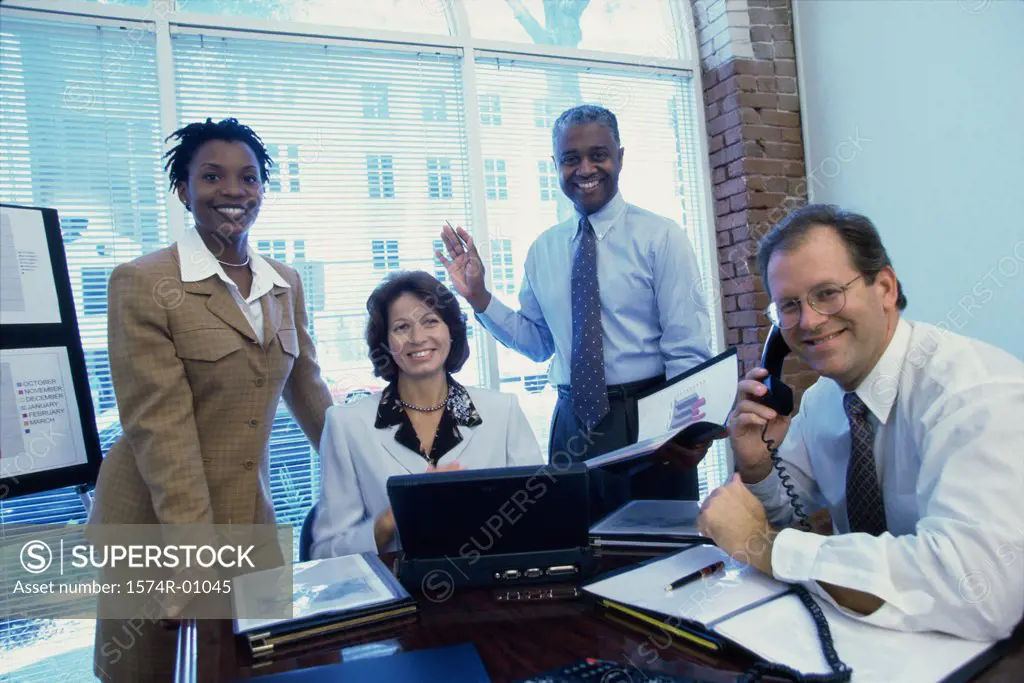 Portrait of a group of business executives in a meeting