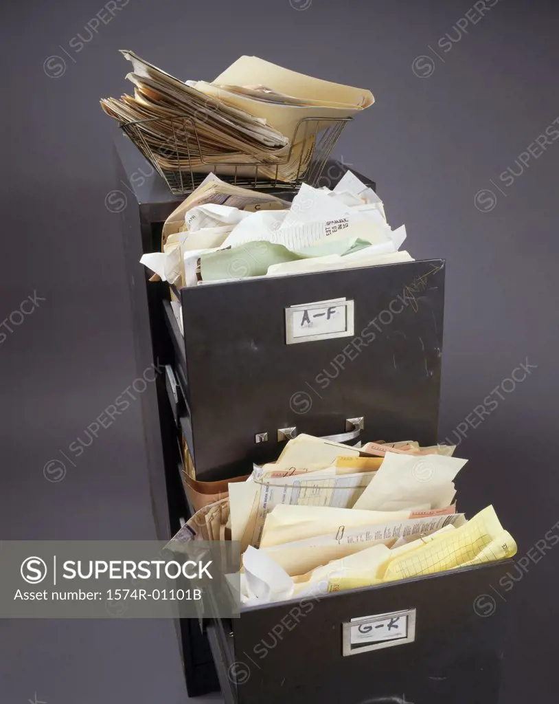Overfilled file cabinet