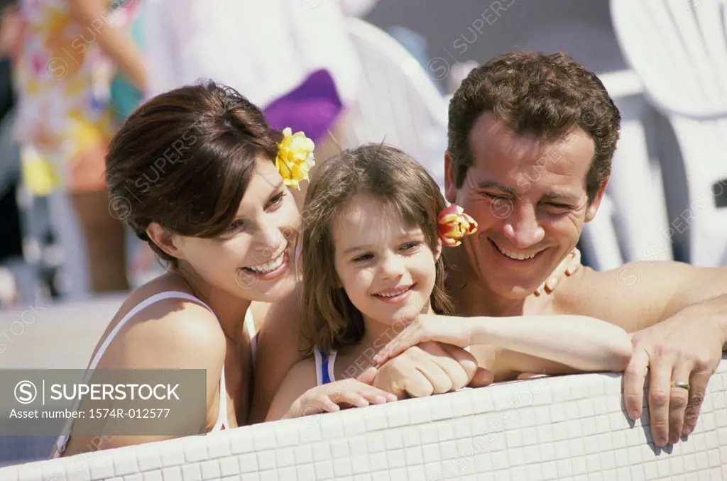 Close-up of parents with their daughter
