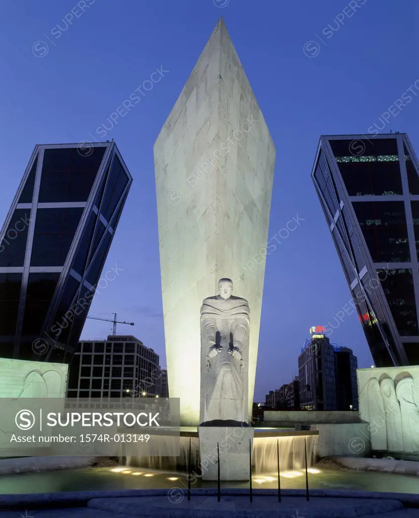 Calvo Sotelo Monument Puerta de Europa (Kio Towers) Madrid Spain