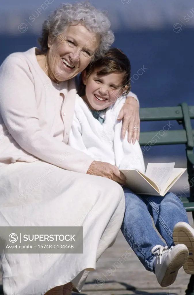 Portrait of a grandmother smiling with her granddaughter