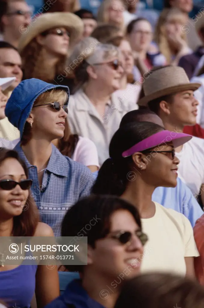 Group of spectators sitting in a stadium