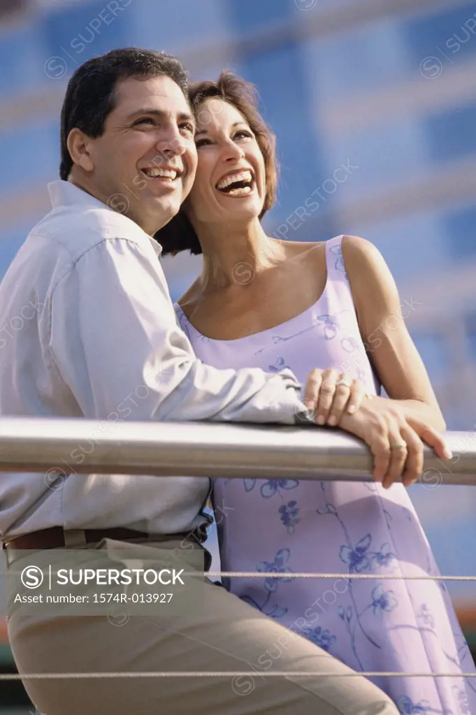 Low angle view of a mature couple standing together