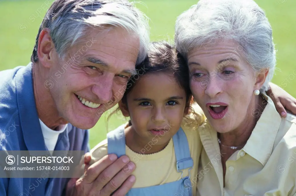 Portrait of a granddaughter with her grandparents