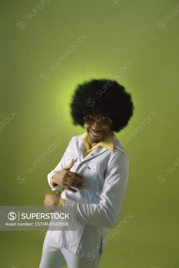 Young man with an afro hairstyle