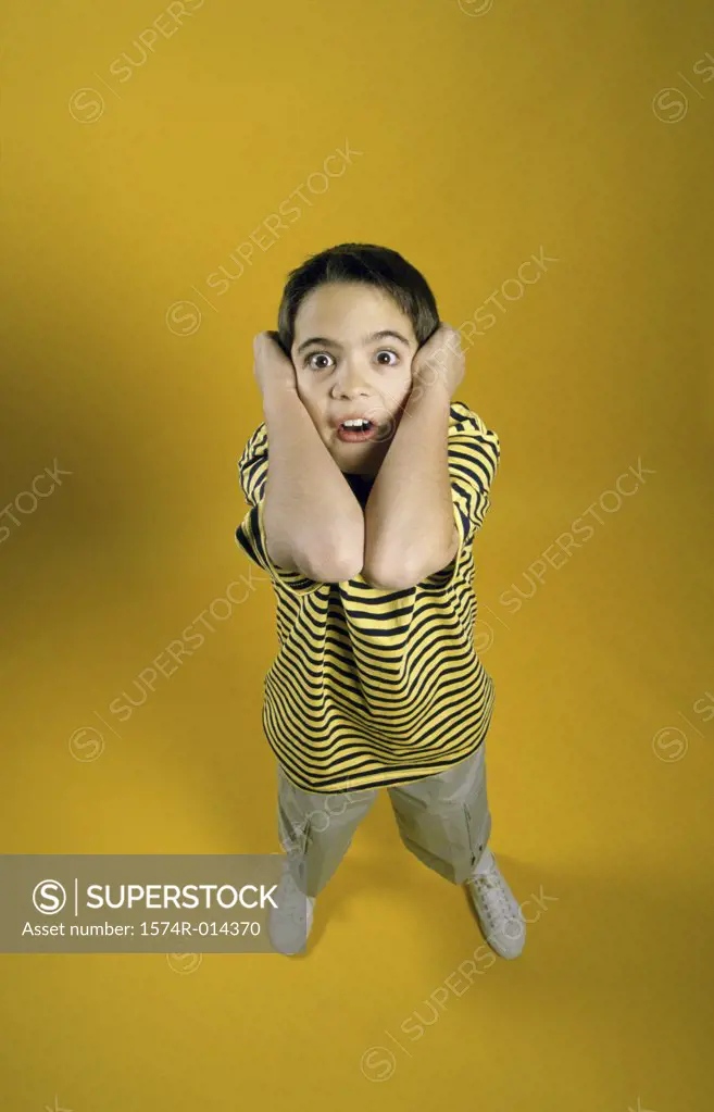 Portrait of a boy screaming