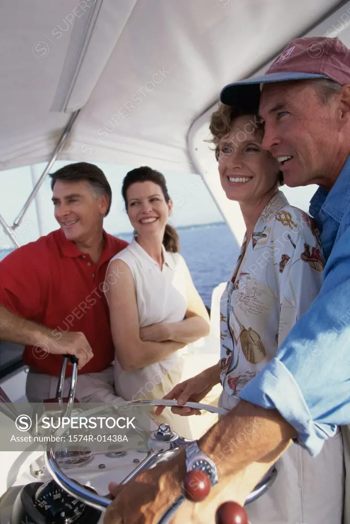 Two couples on a boat