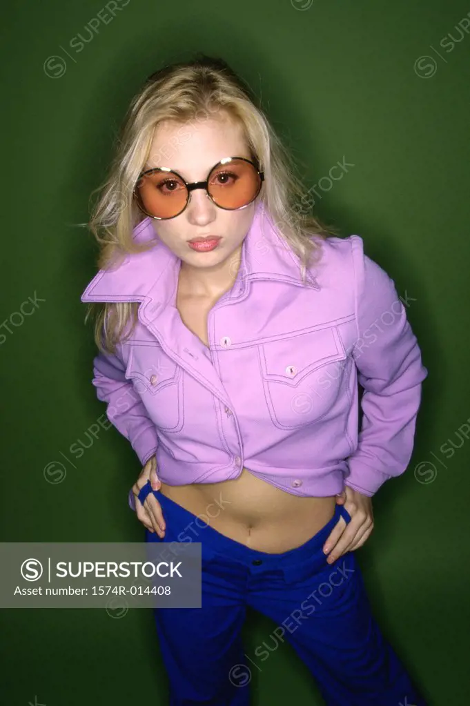 Portrait of a teenage girl wearing sunglasses