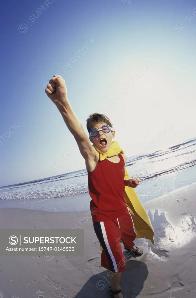 Portrait of a boy playing on the beach