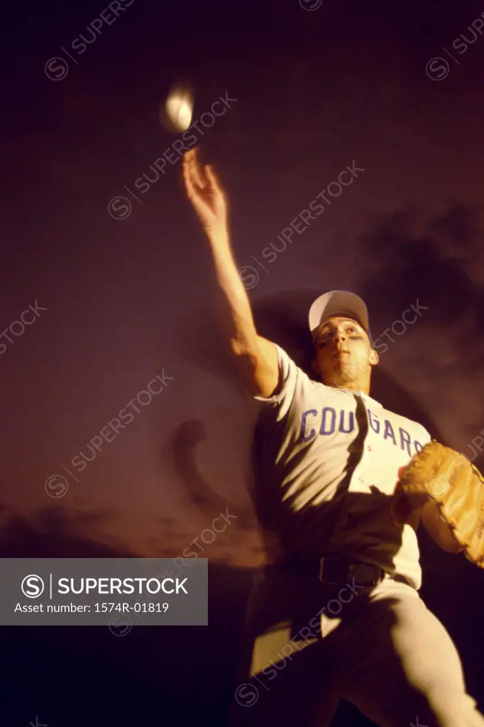 Man throwing a baseball