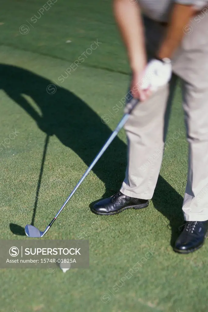 Low section view of a person playing golf