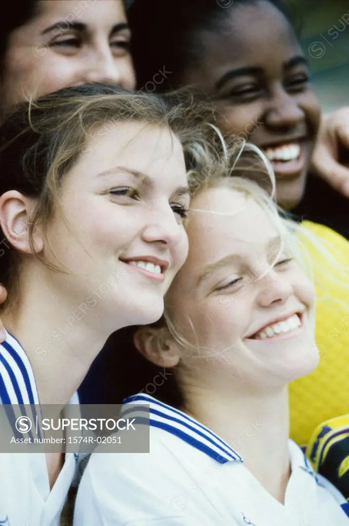 Teenage girls smiling