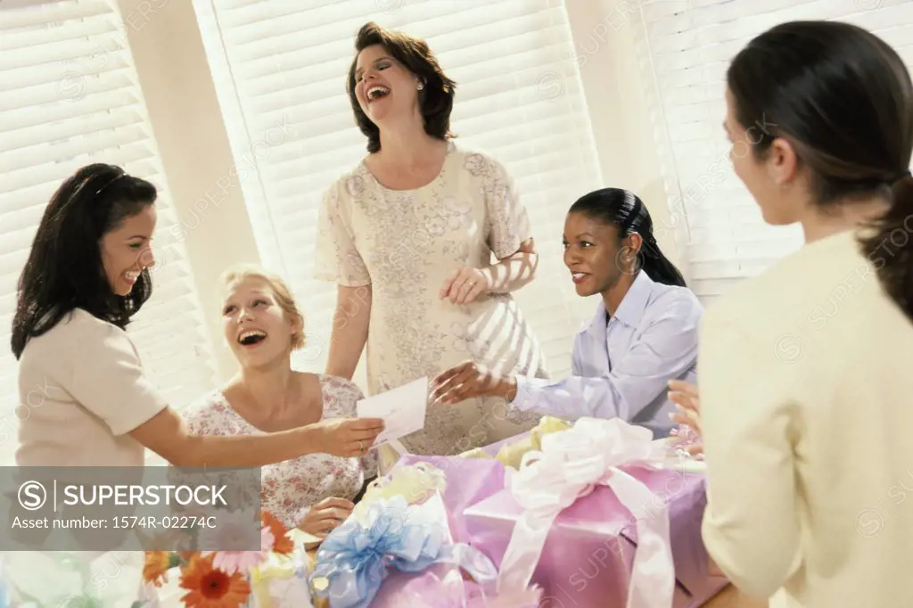 Group of young women at a baby shower