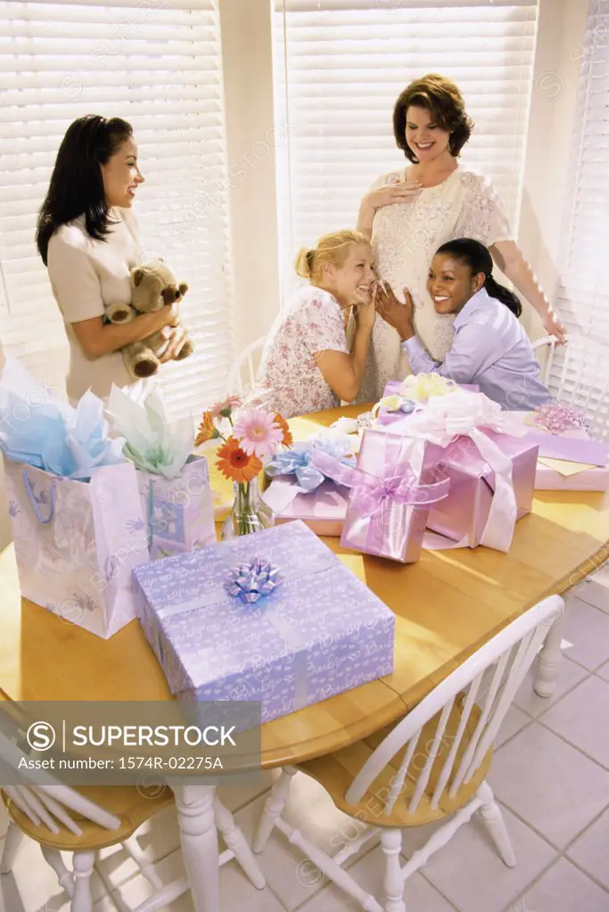 Group of young women at a baby shower
